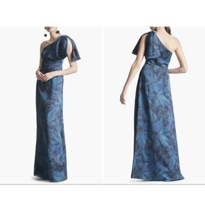 💘 Sachin & Babi Chelsea Floral Print One-Shoulder Georgette Gown 8 $285